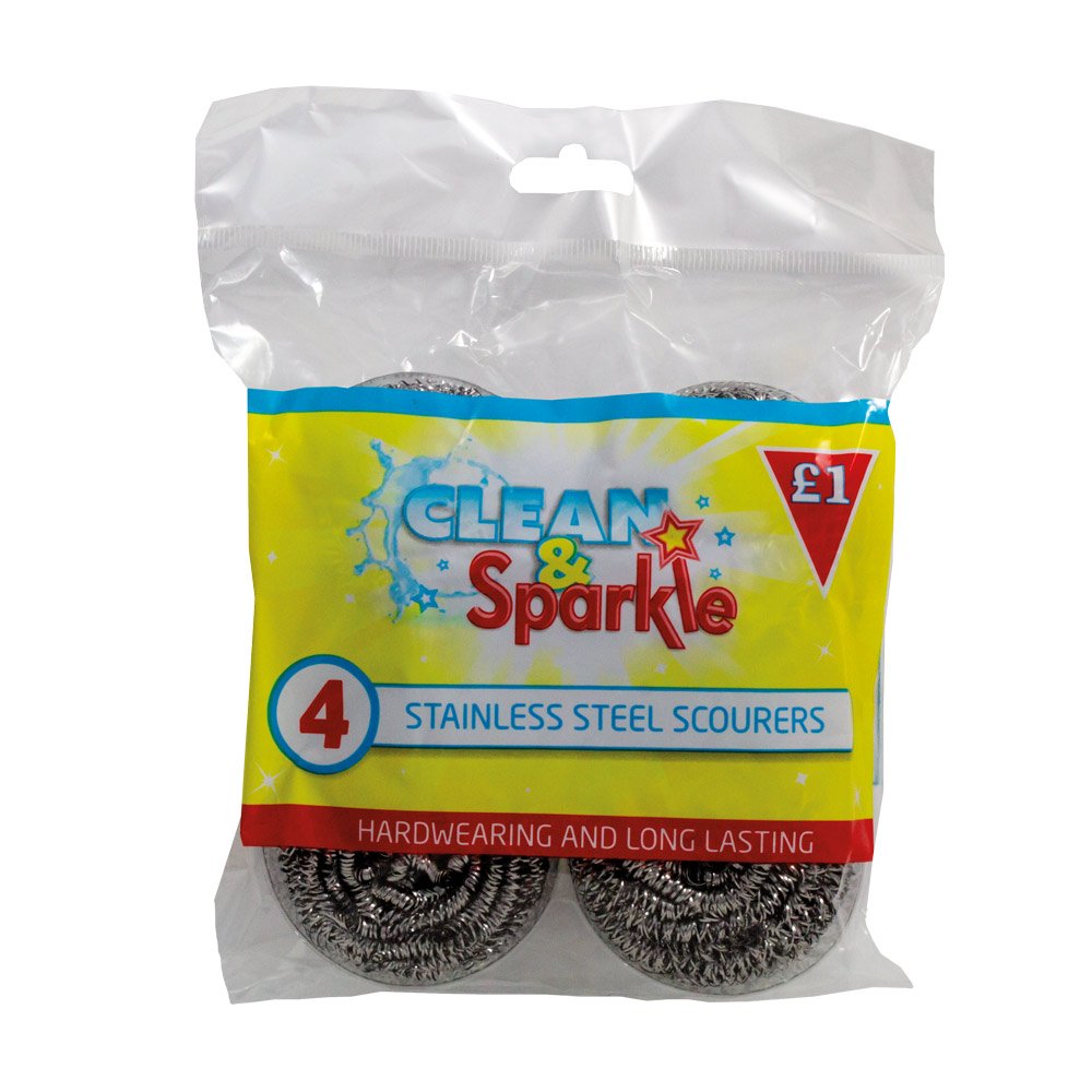 C&S 4 Stainless Steel Scourers £1